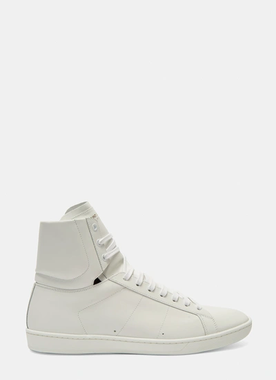 Saint Laurent Men's Sl/01h High-top Court Sneakers In White