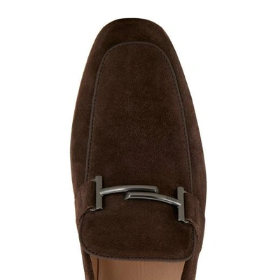 Shop Tod's Loafer In Suede In Brown