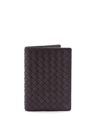 Bottega Veneta Intrecciato Leather Passport Holder In Black | ModeSens