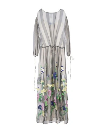 Blumarine Long Dress In Light Grey