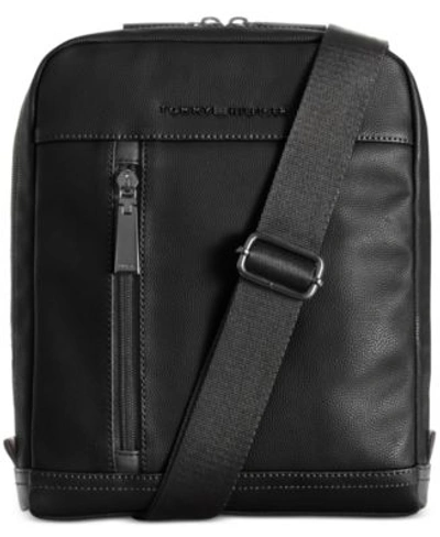 Tommy Hilfiger Men&#039;s Courtside Reporter Messenger Bag In Black