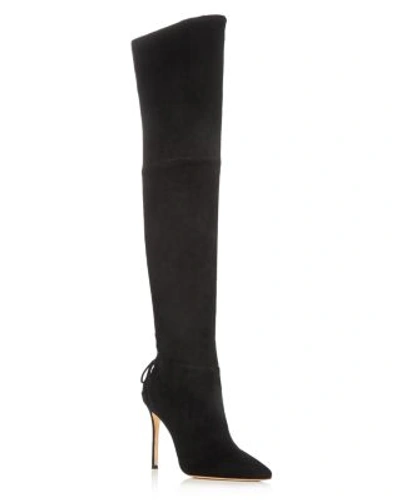 Pour La Victoire Women's Caterina Suede Over-the-knee Boots In Black Suede
