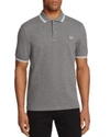 Fred Perry Tipped Pique Slim Fit Polo Shirt In Grey Marl / Snow White