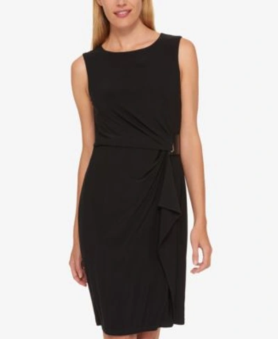 Tommy Hilfiger Embellished Wrap Dress, Created For Macy&#039;s In Black