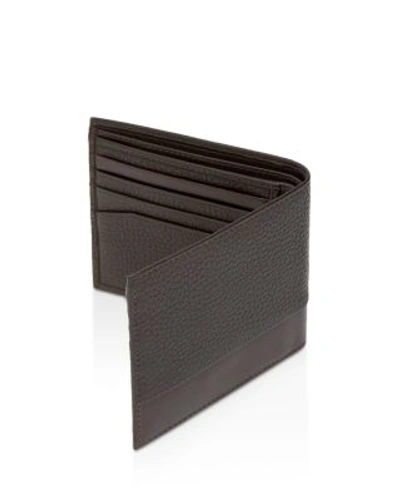Ted Baker Mixdup Textured Leather Wallet In Chocolate