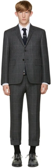 THOM BROWNE Grey Hairline Overcheck Classic Suit