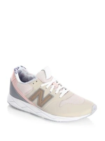 New Balance Sporty Lace-up Sneakers In Off White