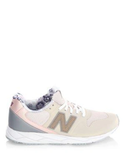 Shop New Balance Sporty Lace-up Sneakers In Off White