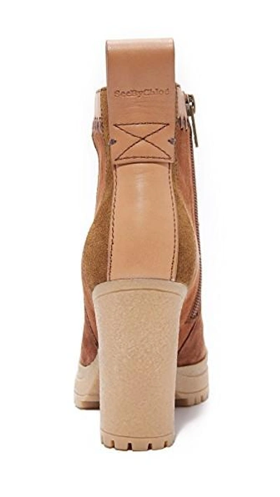 Shop See By Chloé Polina Patchwork Booties In Natural