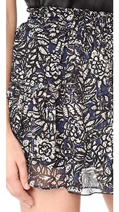 Shop Apiece Apart Palomitas Accordion Skirt In Indigo Batik Floral