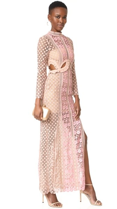 Self-portrait Self Portrait Payne Maxi Dress In Blush