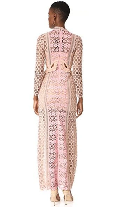 Shop Self-portrait Payne Cutout Maxi Dress In Blush