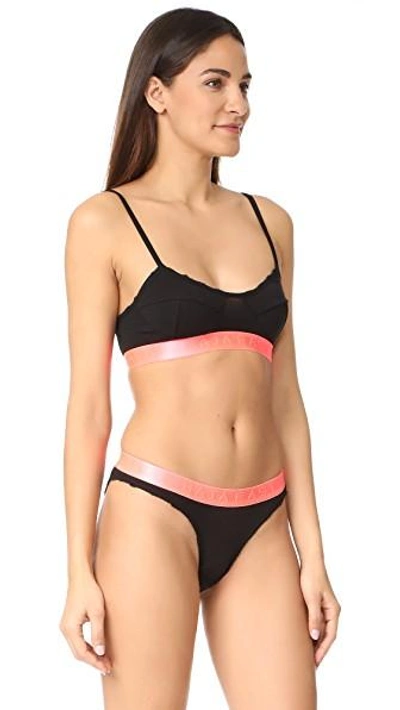 Shop Baja East X Related Garments Bra In Black/pink