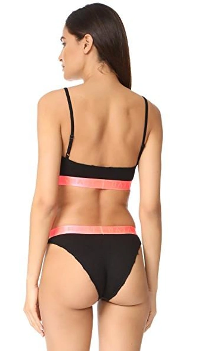 Shop Baja East X Related Garments Bra In Black/pink