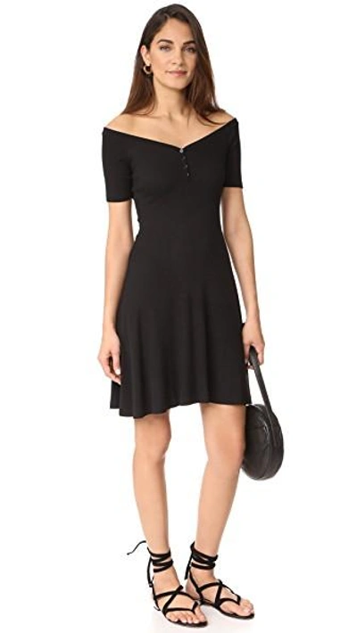 Shop L Agence Elia Off Shoulder Dress In Black