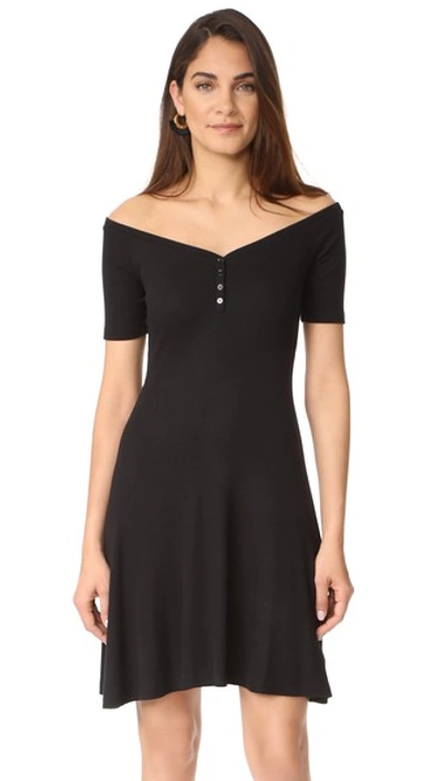 Shop L Agence Elia Off Shoulder Dress In Black