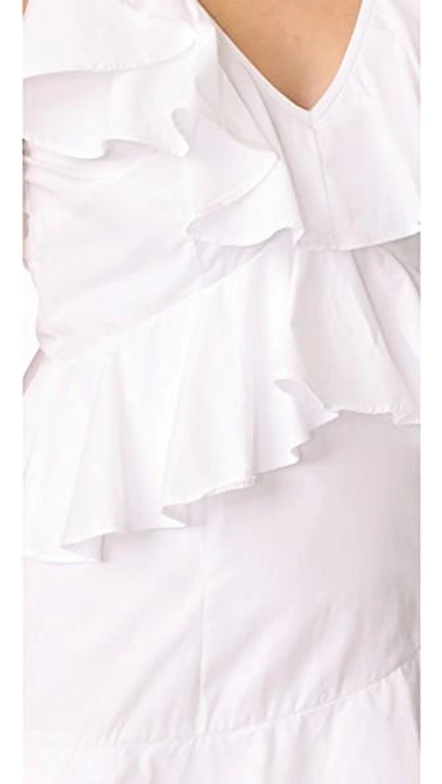 Shop Mlm Label Charm Poplin Ruffle Dress In White