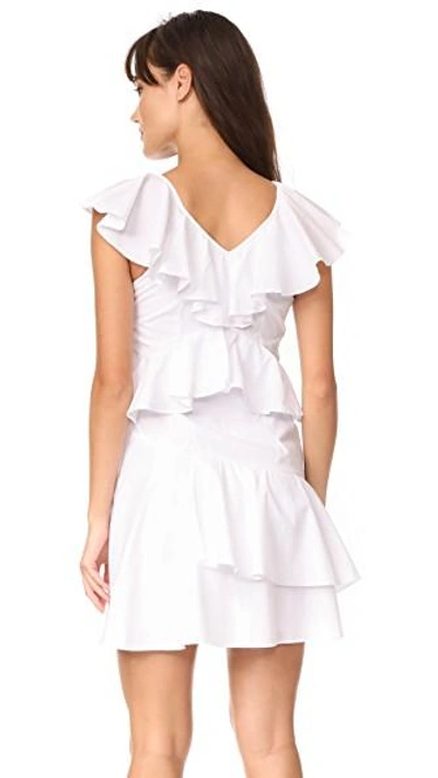 Shop Mlm Label Charm Poplin Ruffle Dress In White