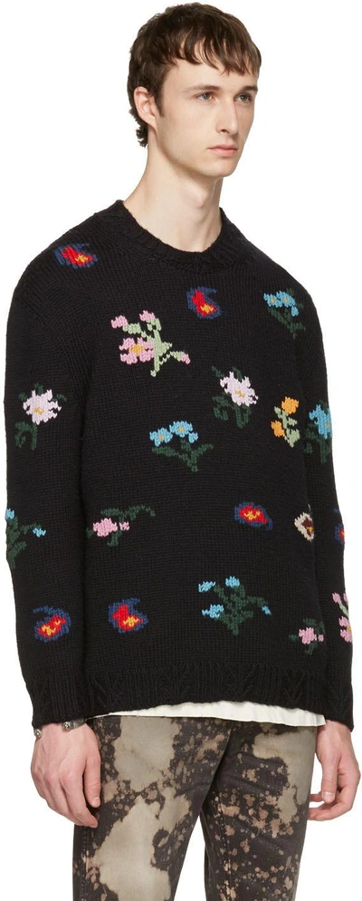 Shop Gucci Black Embroidered Sweater