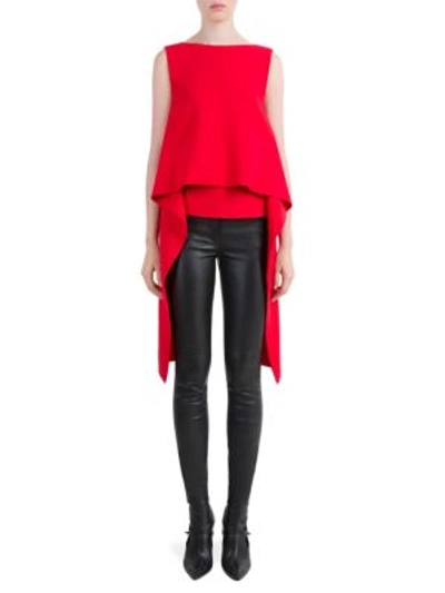 Shop Givenchy V-back Sash Blouse In Red