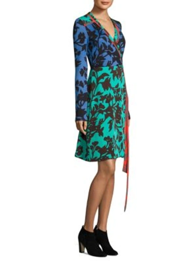 Shop Diane Von Furstenberg Printed Silk Wrap Dress In Burlona