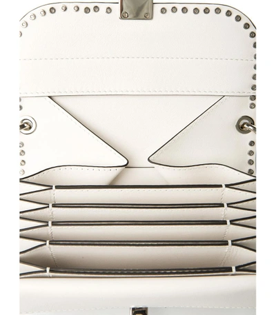 Shop Valentino White Embroidered & Studded Shoulder Bag In White Multi