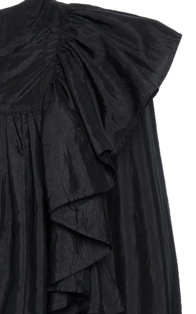 Shop Isabel Marant Arlington Ruffled Blouse In Black