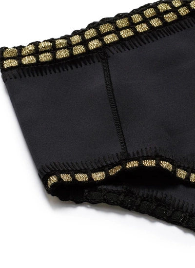 Shop Kiini 'chacha' Metallic Crochet Trim High Waist Bikini Bottoms
