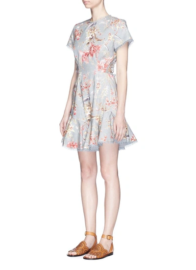 Shop Zimmermann 'mercer Flutter' Cutout Back Floral Print Dress