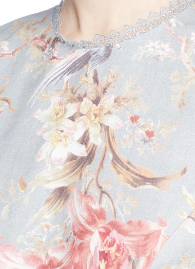 Shop Zimmermann 'mercer Flutter' Cutout Back Floral Print Dress