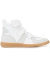 Maison Margiela Men's Triple-strap Leather & Suede High-top Sneakers, White