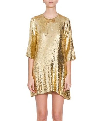 Amen Sequined Embroidery Dress In Oro