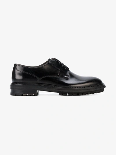 Shop Lanvin Ridged Sole Derby Shoes In Black