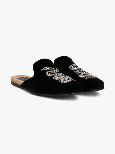 Shop Gucci Lawrence Snake Slippers In 0