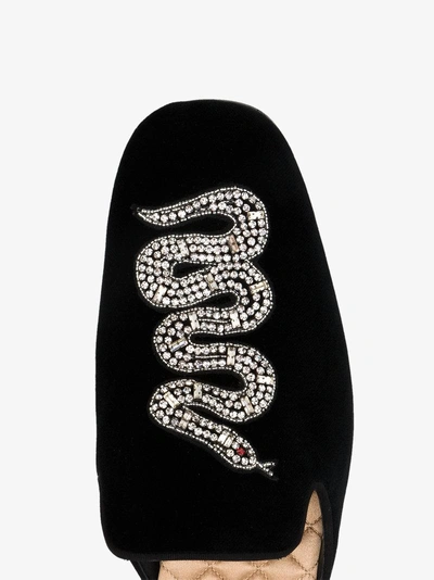 Shop Gucci Lawrence Snake Slippers In 0