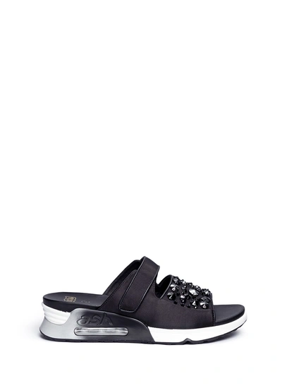 Ash 'lou' Embellished Satin Sneaker Platform Slide Sandals