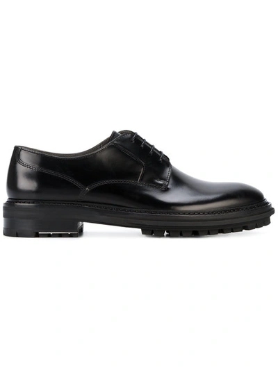 Lanvin Ridged Sole Derby Shoes In Black