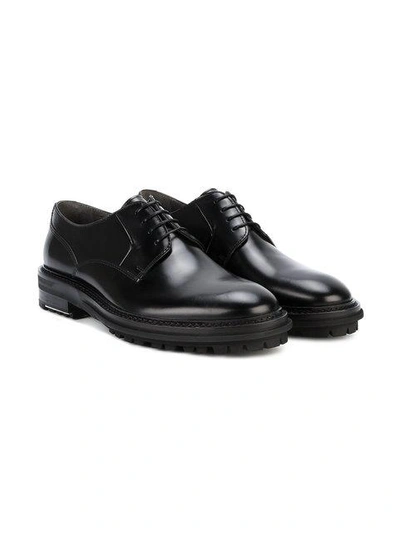 Shop Lanvin Ridged Sole Derby Shoes In Black