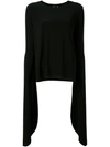 NORMA KAMALI elongated sleeve blouse,KK2276PL00000112134149