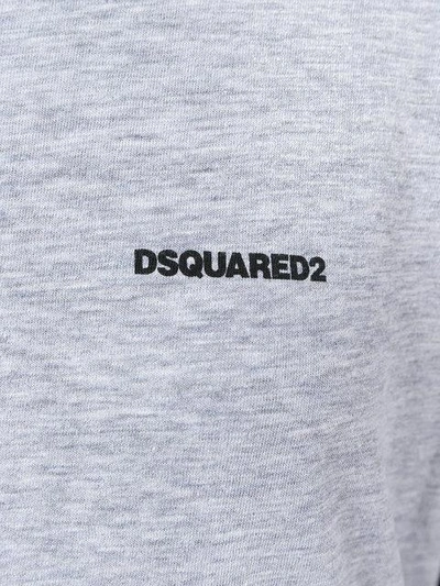 Shop Dsquared2 Distressed Chest Logo T-shirt In Grey