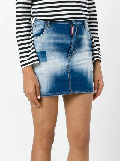 Shop Dsquared2 Light-wash Denim Skirt - Blue