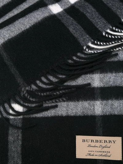 Shop Burberry The Classic Check Cashmere Scarf In Black