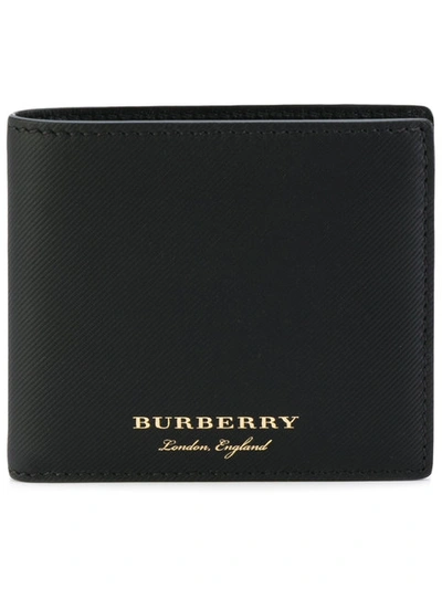 Burberry Trench Leather International Bifold Wallet In Black