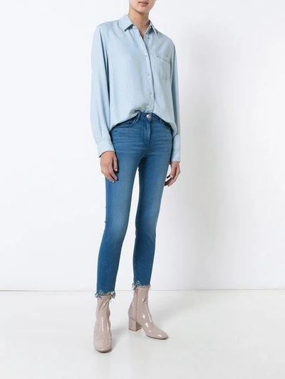 Shop 3x1 Skinny Crop Jeans - Blue