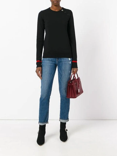 Shop Saint Laurent Knitted Top - Black