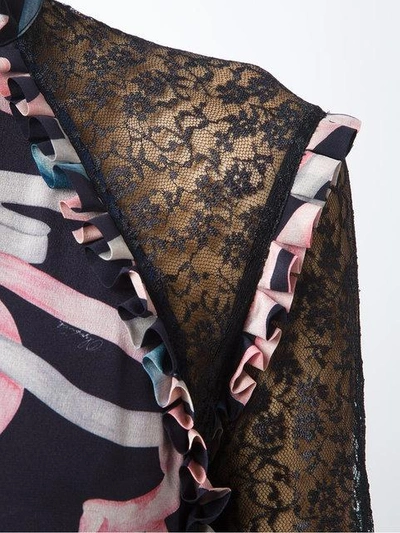 Olympiah Lace Panelled Gown In Blue