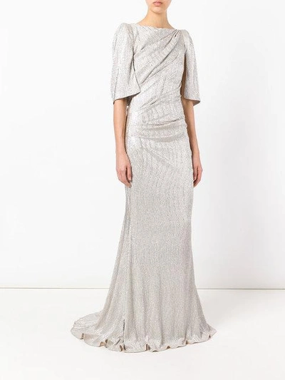 Shop Talbot Runhof Lobata Metallic-effect Gown In Neutrals