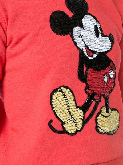 Shop Marc Jacobs Mickey Mouse Embroidered Sweater In 600 Red