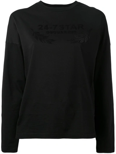 Dsquared2 24/7 Star长袖t恤 In Black