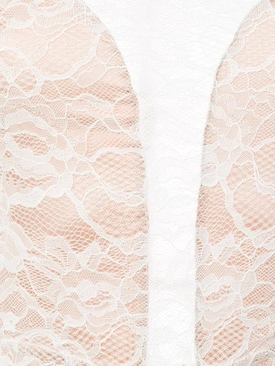 Shop Fleur Du Mal Lace Longsleeved Bodysuit  In White